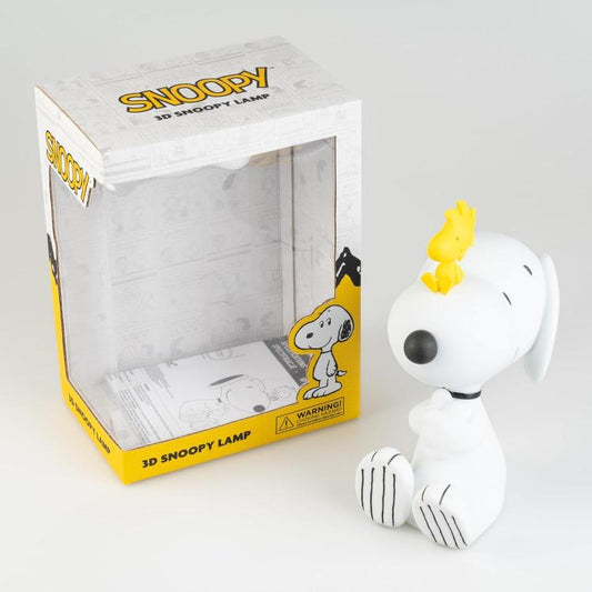Lampada Da Tavolo Snoopy 3D Luce Notturna Ricaricabile Usb-C O Batterie Aaa