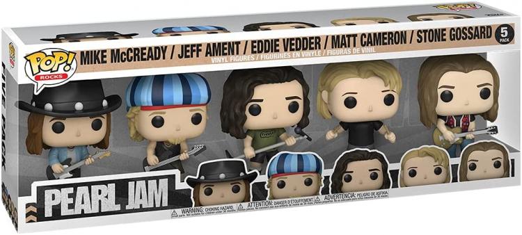 Funko Pop ! Rocks Pearl Jam 5 Pack Figure Mike - Jeff - Eddie - Matt - Stone Pj