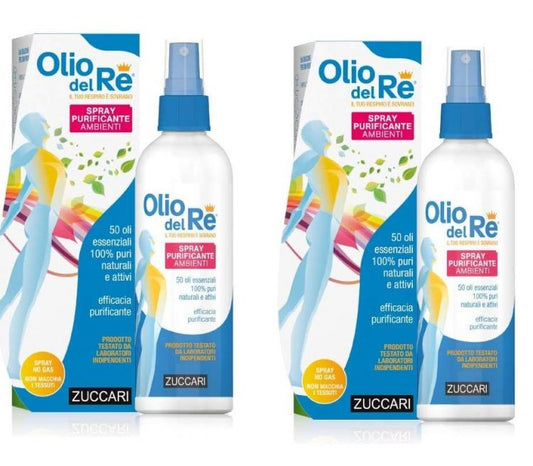 2 Conf ZUCCARI OLIO DEL RE SPRAY 150ml PURIFICANTE AMBIENTI IGIENE NATURALE ARIA