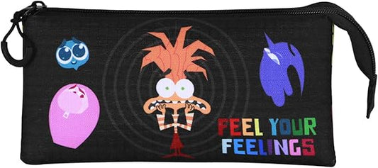 Disney Astuccio Portatutto Triplo (Inside Out 2) - Portapastelli Scuola Unisex