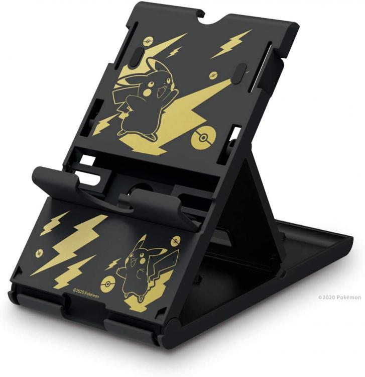Hori Playstand Pikachu Black & Gold Pokemon Supporto Per Nintendo Switch E Lite