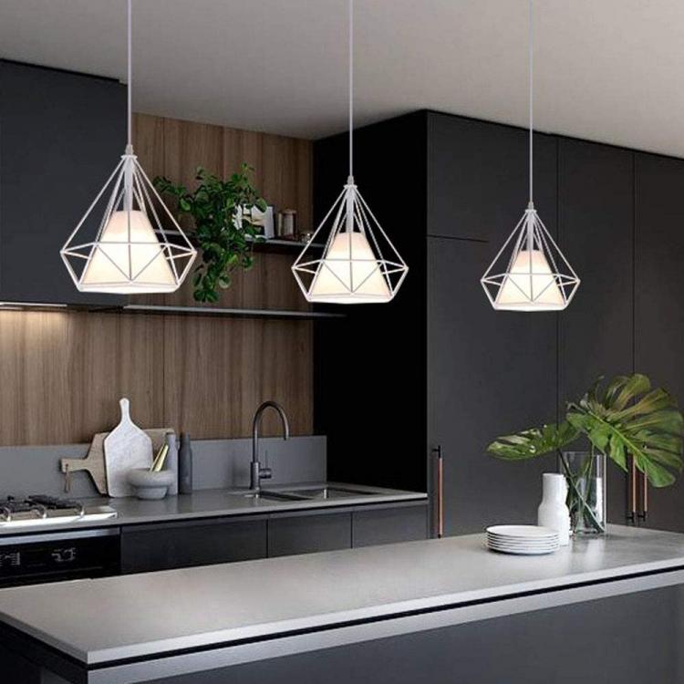 Lampadario Da Arredo Design Moderno Struttura Metallo Bianco Tessuto E27 | B20-B