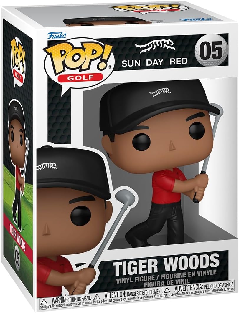 Funko Pop ! Golf Sun Day Red - (05) Tiger Woods (Swing) Vinyl Figure 9Cm