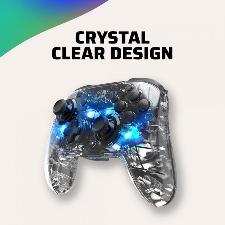 Pdp Controller Wireless Nintendo Switch Afterglow Deluxe Prismatic Pad Led Nuovo