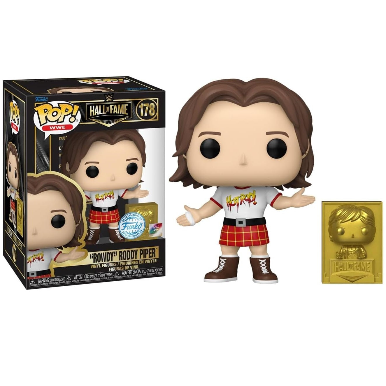 Funko Pop ! Wwe -Hall Of Fame (178) "Rowdy" Roddy Piper Vinyl Figure 9Cm