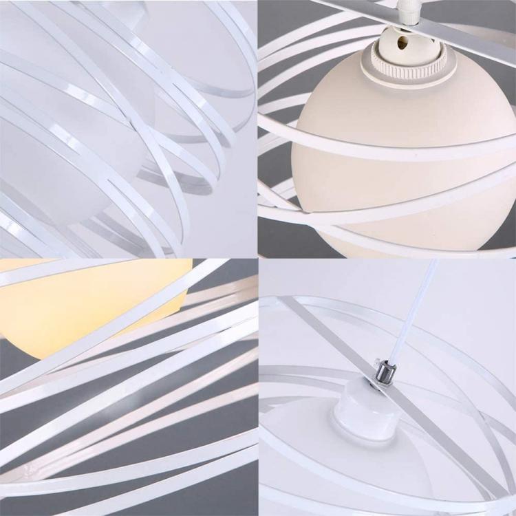 Lampadario Moderno Sospensione Fasce Intrecciate Ferro Attacco E27 120Cm |Bianco