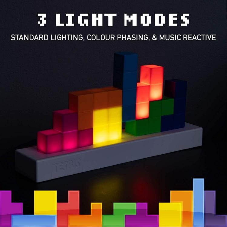 Paladone Lampada Tetris Icons Multicolore Plastica 3D Gaming Moderno Led Rgb