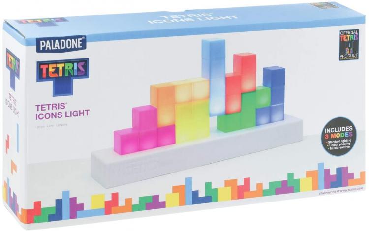 Paladone Lampada Tetris Icons Multicolore Plastica 3D Gaming Moderno Led Rgb