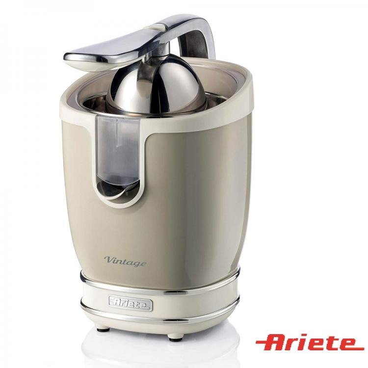 ARIETE SPREMIAGRUMI SILENZIOSO 0413 VINTAGE SALVAGOCCIA COCKTAIL 85W INOX BEIGE