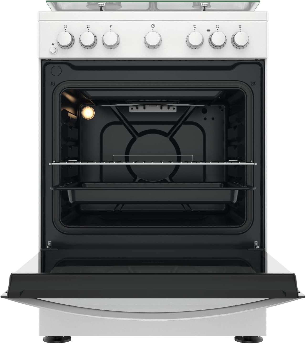 Indesit Cucina Elettrica A Gas Bruc.Forno Elettrico 75Lt 60x60 Bianco