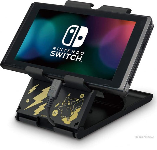 Hori Playstand Pikachu Black & Gold Pokemon Supporto Per Nintendo Switch E Lite