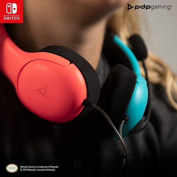 CUFFIE PDP NINTENDO SWITCH UFFICIALI CONTROLLER LVL40 WIRED HEADSET BLUE/RED