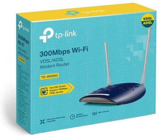 Tplink Modem Router 300Mbps Wi-Fi Td-W9960 Vdsl2 Adsl Adsl2 Lan Pc Wireless Usb