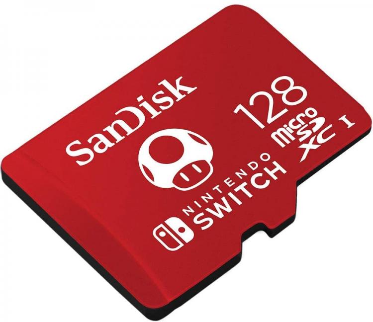 Nintendo Switch Sandisk Microsdxc 128Gb Memoria Micro Sd Scheda Ufficiale Mario