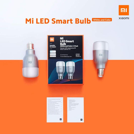 Xiaomi Mi Led Smart Bulb White/Color Kit 2 Pezzi Lampadina Wifi Google Home Rgb