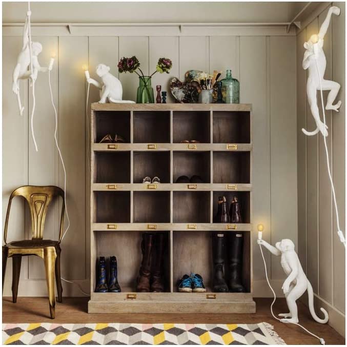 APPLIQUE DA PARETE SCIMMIA BIANCO ATTACCO E27 A MURO DECORATIVO DESIGN MODERNO