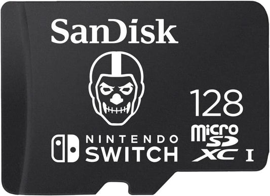 Nintendo Switch Sandisk Microsdxc 128Gb Memoria Micro Sd Scheda Fortnite Skull