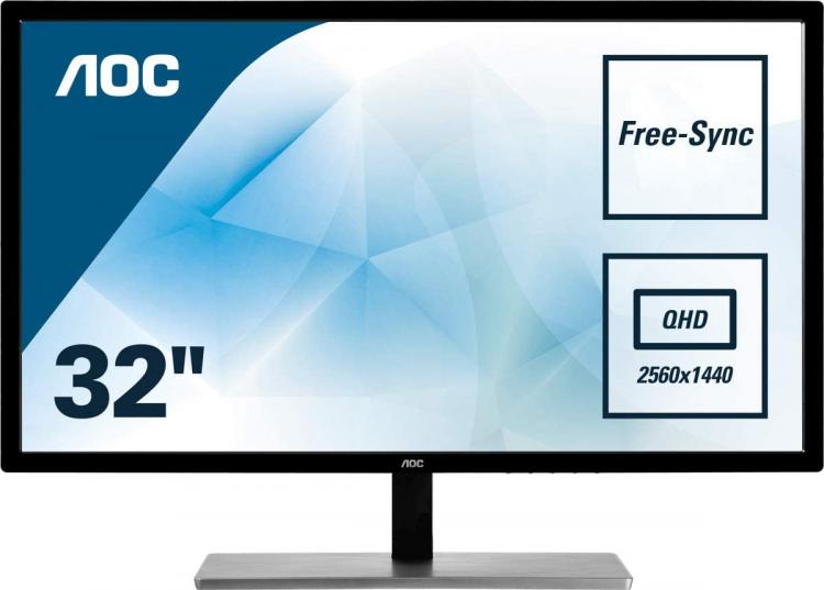 AOC MONITOR 32" IPS LED QHD Q3279VWFD8 VGA DVI HDMI DP QUAD HD NERO 2560x1440