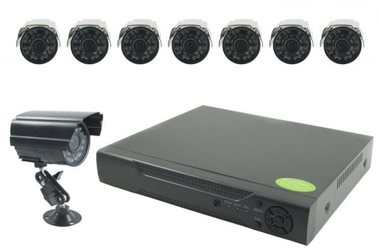 Kit Videosorveglianza 8 Canali Telecamera Infrarossi+Dvr+Alimentatore Telecamere
