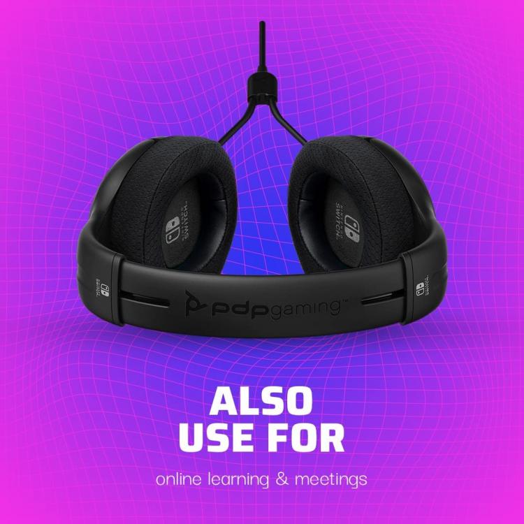 CUFFIE PDP NINTENDO SWITCH UFFICIALI CONTROLLER LVL40 WIRED HEADSET BLACK/NERA