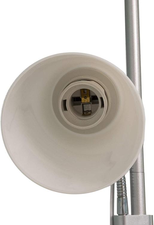 Lampada Piantana Led Da Terra 2 Luci E27 Braccio Flessibile Lettura Divano D23-B