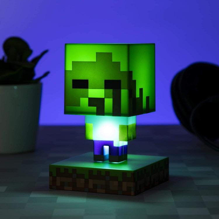 Paladone Minecraft Zombie Light Icons Bdp Lampada Notte 3D Gioco Led Pp6592Mcf