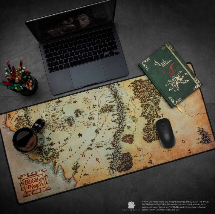 The Lord Of The Rings “Mappa Della Terra Di Mezzo” Tappetino Tastiera Mouse Xxl