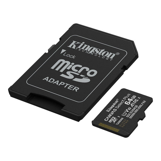 Kingston Canvas Select Plus SDCS3/64GB Scheda di memoria Micro SD 64GB microSDXC Gen3 150MB/s A1 Adattatore SD incluso