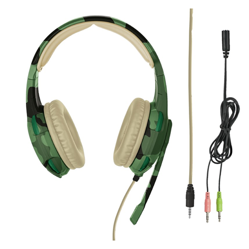 Trust Cuffie Gaming Gxt310C Radius Jungle Camo Pc Ps4 Xbox One Switch Cuffia