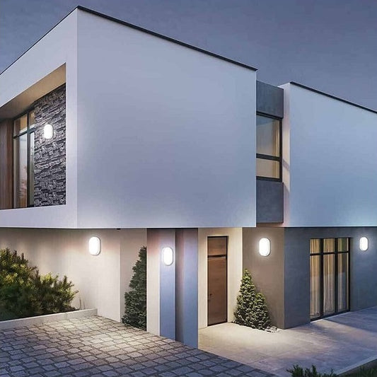 Plafoniera 15W Applique Ovale Lampada Da Esterno Led Muro Parete Ip65 220V 4000K