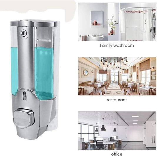 Dispenser Erogatore Sapone Liquido Da Parete Muro Bagno Abs 380 Ml Argento