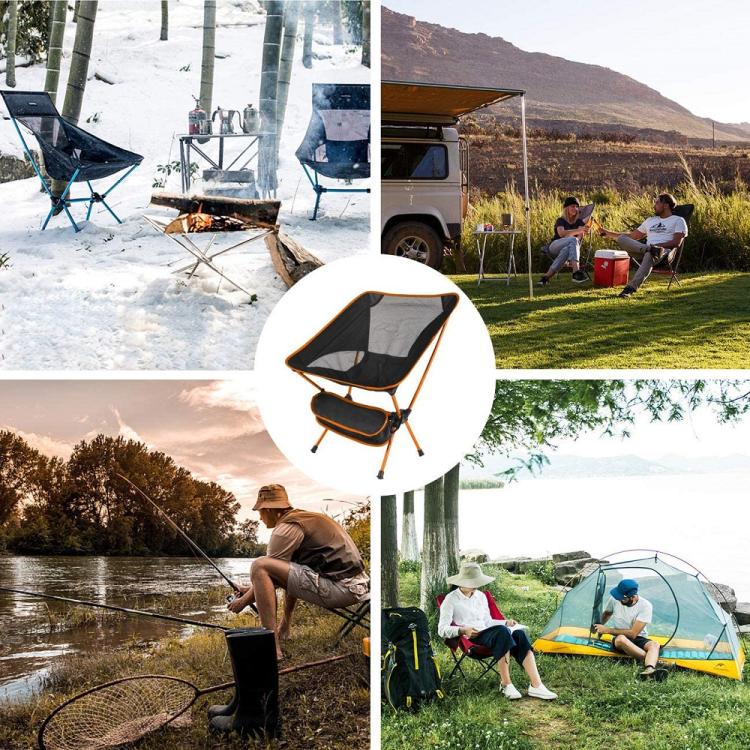 Sedia Pieghevole Campeggio Borsa Portatile Spiaggia Pesca Caccia Esterno Celeste
