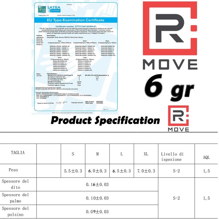 Guanti In Nitrile Monouso 100Pz Ultra Resistenti Lavoro Industria Meccanici - XL