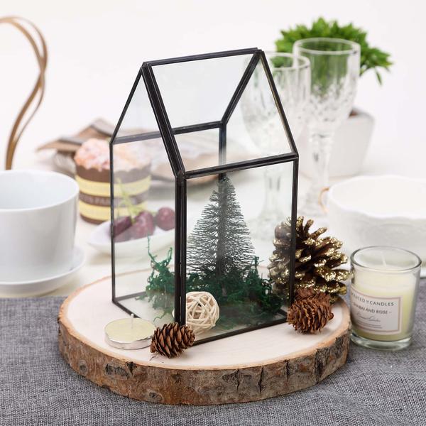 5pz BASE LEGNO TRONCO DECORAZIONE TAVOLO CENTROTAVOLA ALZATINA SHABBY-NATALE 26cm