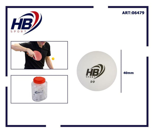 Hb Barattolo 60Pz Palline Da Ping Pong Palle Tennis Tavolo Allenamento Bianco