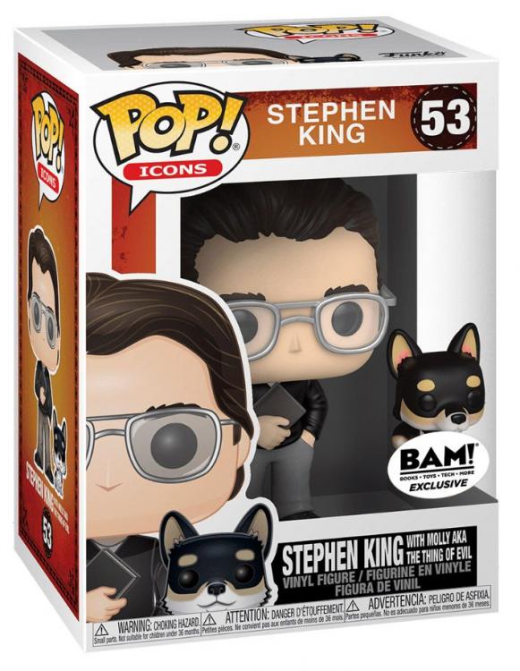 Funko Pop Icon 53 - Stephen King With Molly Vinyl Action Figure Statuetta