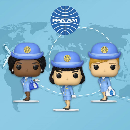 Funko Pop Icons Pan Am Set 3Pz Bundle 140-141-142 Vinyl Figure Airplane Hostess