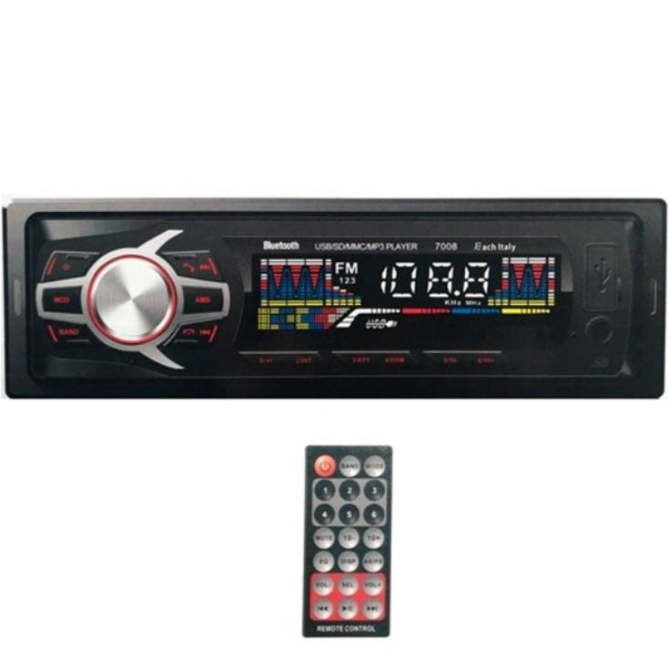 Stereo Auto Autoradio 1 Din Frontalino Estraibile Bluetooth Fm Usb Aux Sd 60W X4