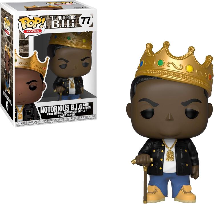 Funko Pop ! Rocks - (77) Notorius B.I.G Crown Biggie - Statua Vinyl Figure 9Cm