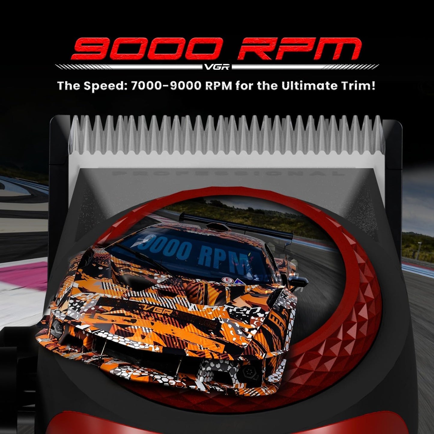 Vgr Salon Series V-001 Rasoio Tagliacapelli Professionale Clipper Barba (Rosso)