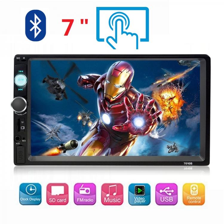 Autoradio 2 Din 7" Player Mp5 TOUCH SCREEN STEREO BLUETOOTH USB SD AUX - NO GPS