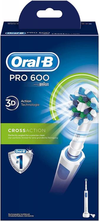 Oral-B 600 Pro Crossaction Bianco Spazzolino Elettrico Ricaricabile Denti
