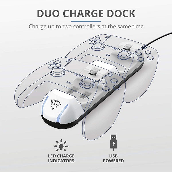 Trust Gxt251 Dock Station Base Ricarica Ps5 Controller Dualsense Playstation 5