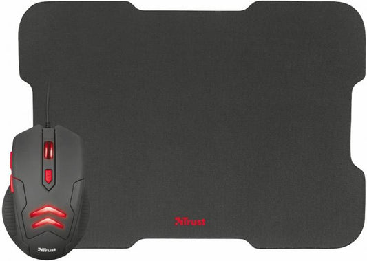 Trust Mouse Gaming Wired + Tappetino Pad Ziva 6 Pulsanti Illuminato Led Da Gioco