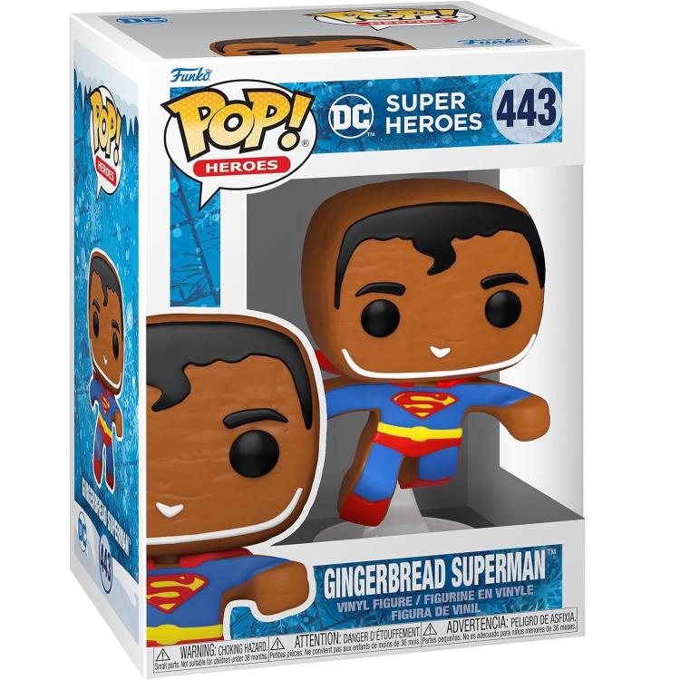 Funko Pop ! Heroes - Dc (443) Gingerbread Superman Vinyl Figure 9Cm Statuetta