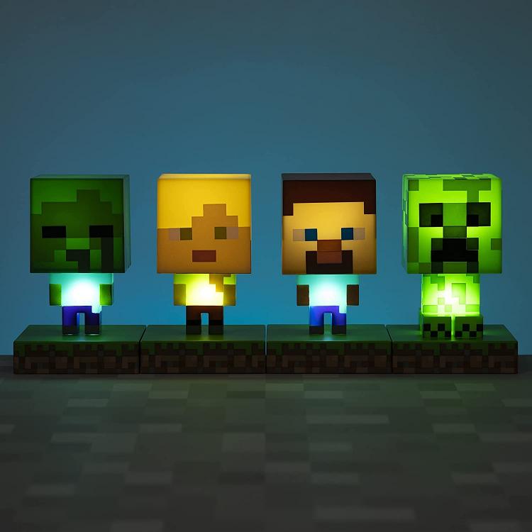Paladone Minecraft Steve Light Icons Bdp Lampada Da Notte 3D Gioco Led Pp6594Mcf