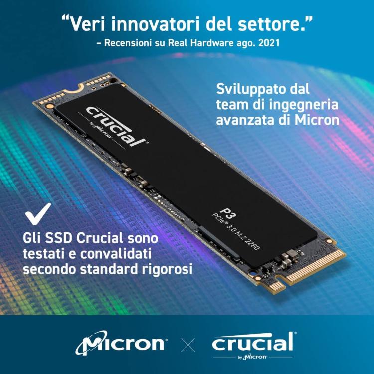 CRUCIAL P3 SSD INTERNO 1TB M2 2280 P3 NVME NVMe Internal MEMORIA PS5 / PC INT.