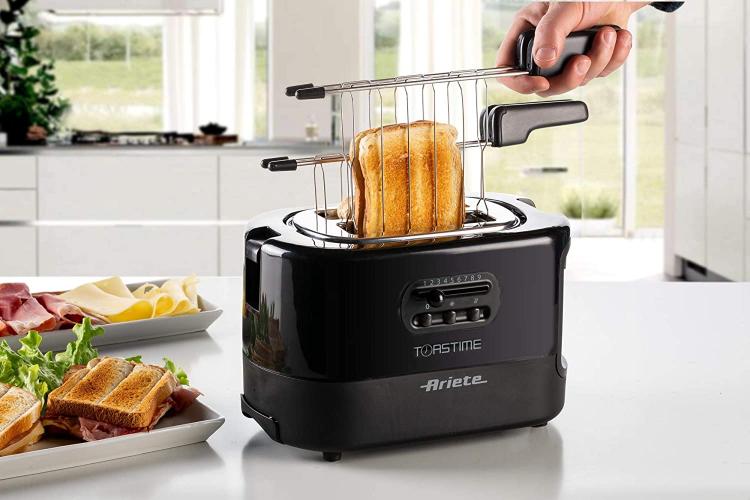 ARIETE TOSTAPANE ELETTRONICO FUNZIONE RISCALDA SCONGELA 700W NERO 0159 TOASTIME