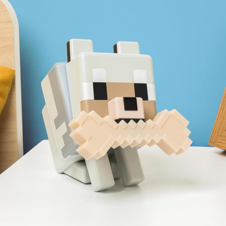 Paladone Minecraft Lampada Da Tavolo - (Wolf Light) - Led Luce Notte A Batterie