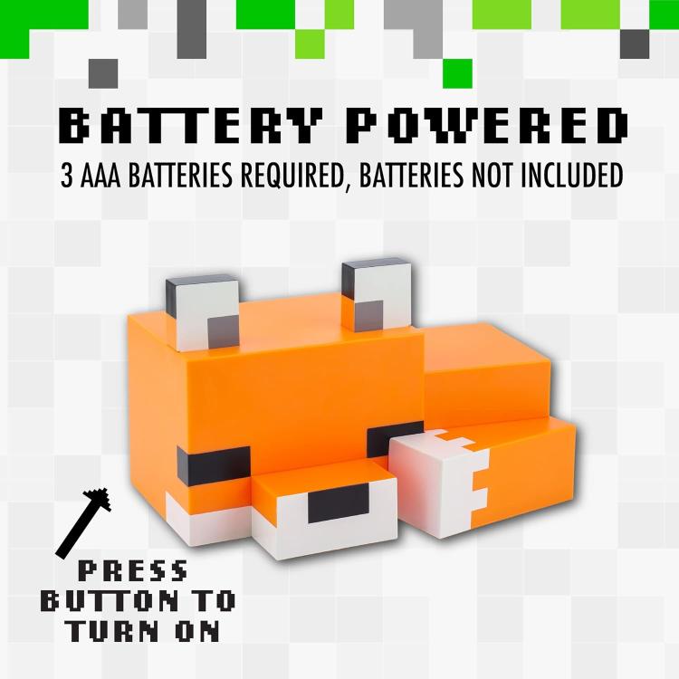 Paladone Lampada Minecraft Fox Volpe - Lampada Luce Led Notturna A Batterie Aaa